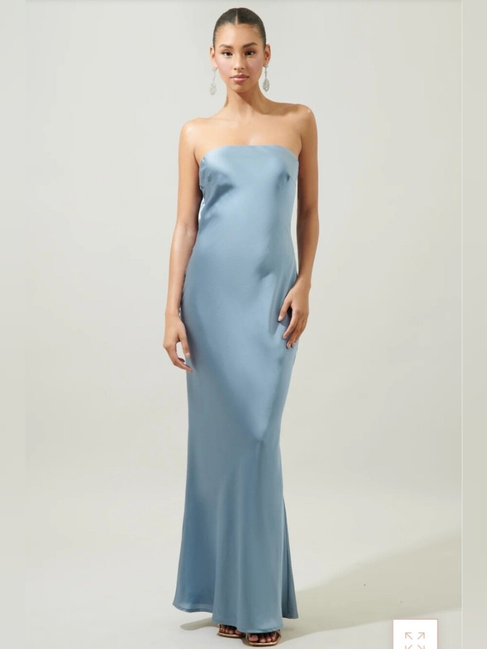 RSVP by Sugarlips Infinite Strapless Open Back Satin Convertible Maxi Dress NWT